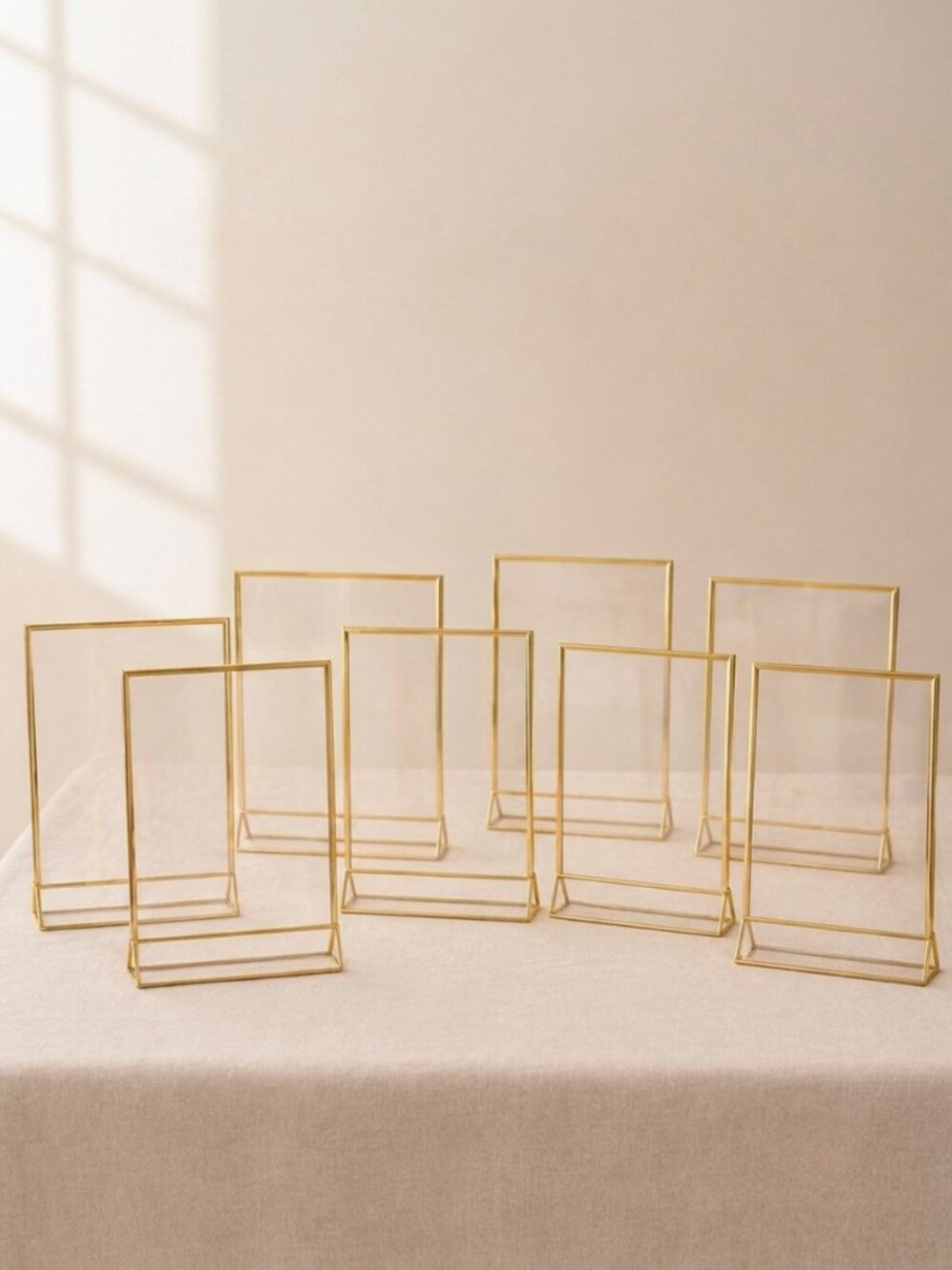 8pk New 4x6 Gold Acrylic Double Sided Sign Holders